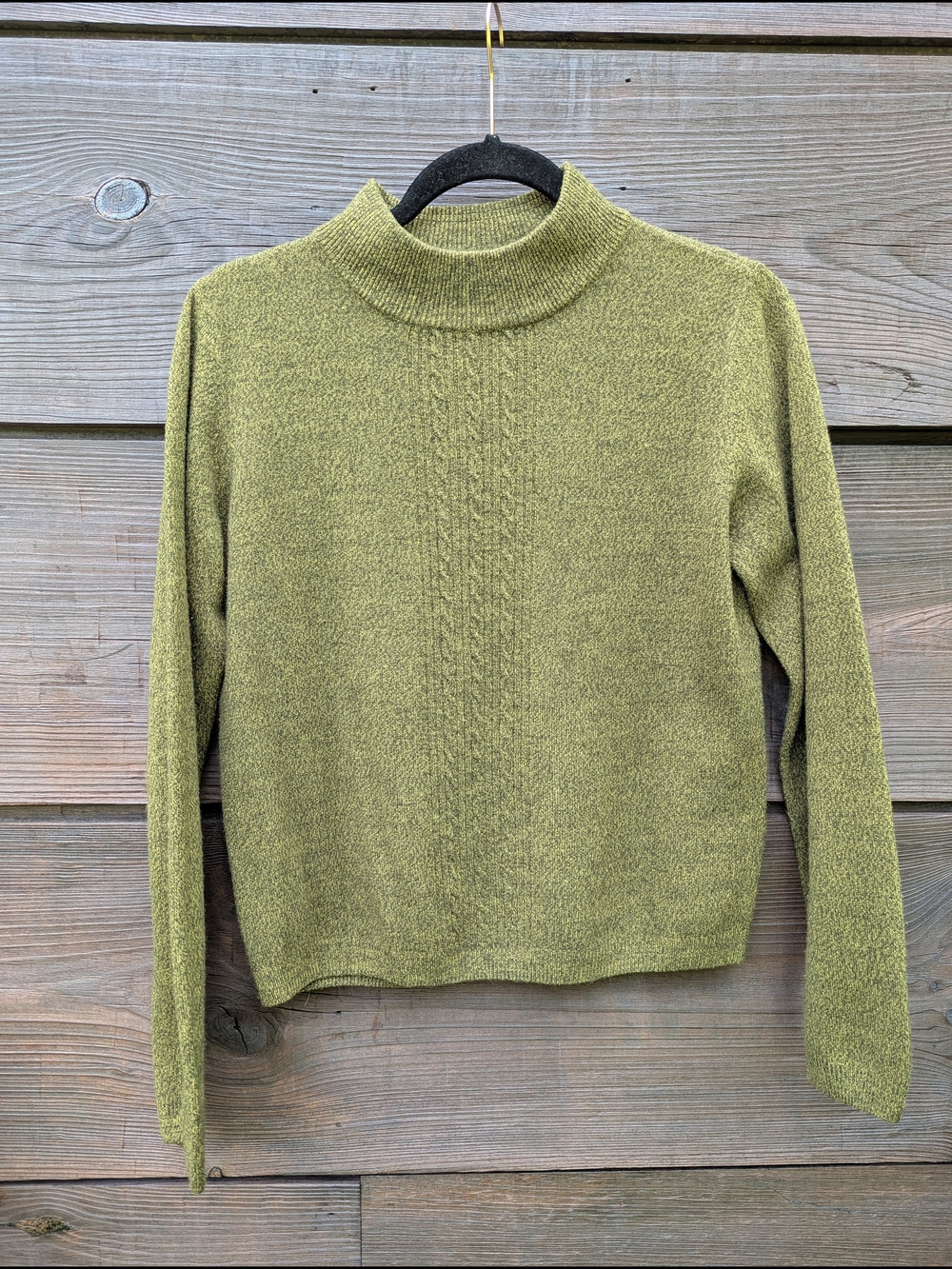 Women's Olive Green Mock Neck Sweater